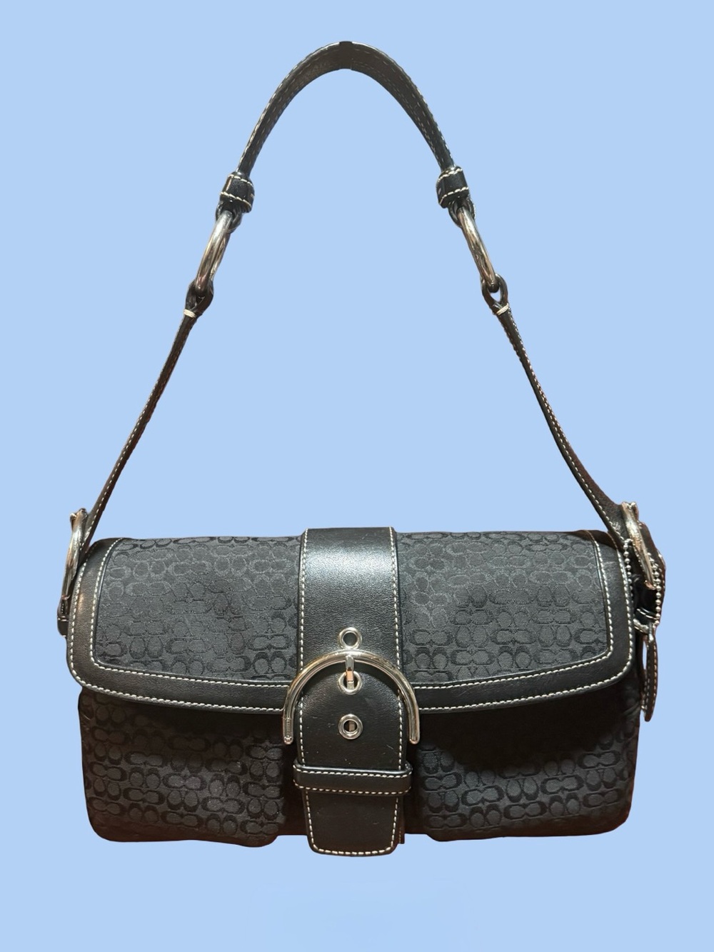Vintage Y2K Coach Soho Signature Buckle Flap Shoulder Bag 1463